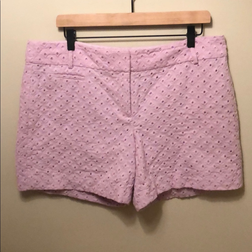 Loft Lilac Eyelet Shorts - Size 12